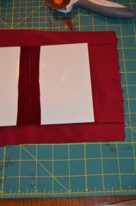 Where to cut the fabric for the first part of the cover