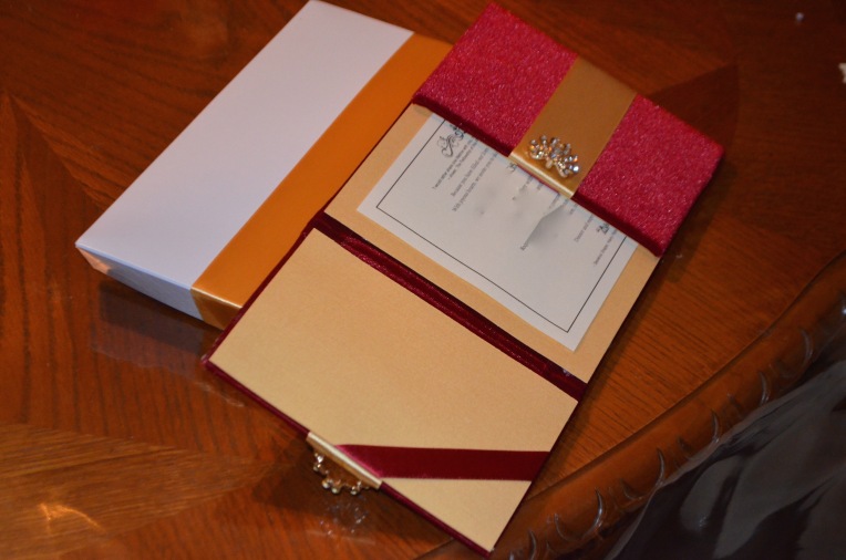 Fabric folio wedding invitation by CraftyDafra