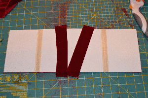 Applying fabric to the spine.